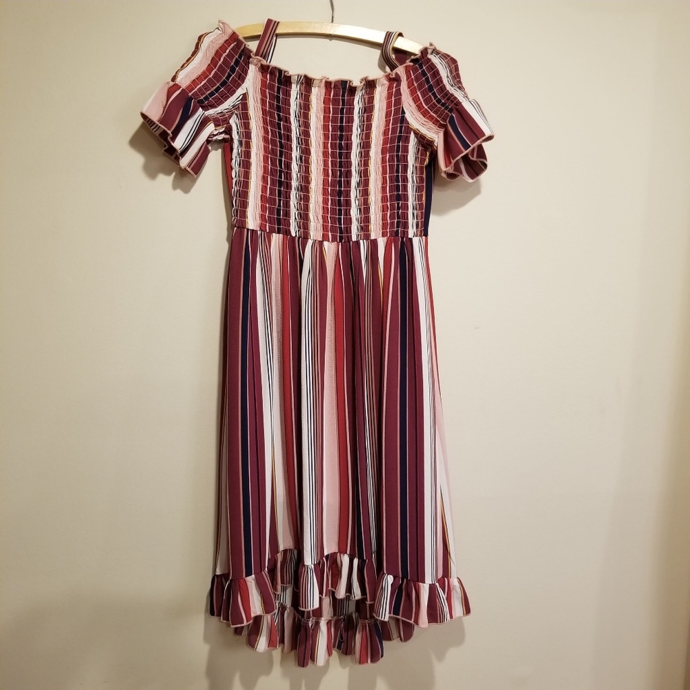 Nap Dress Style Striped High Low Dress